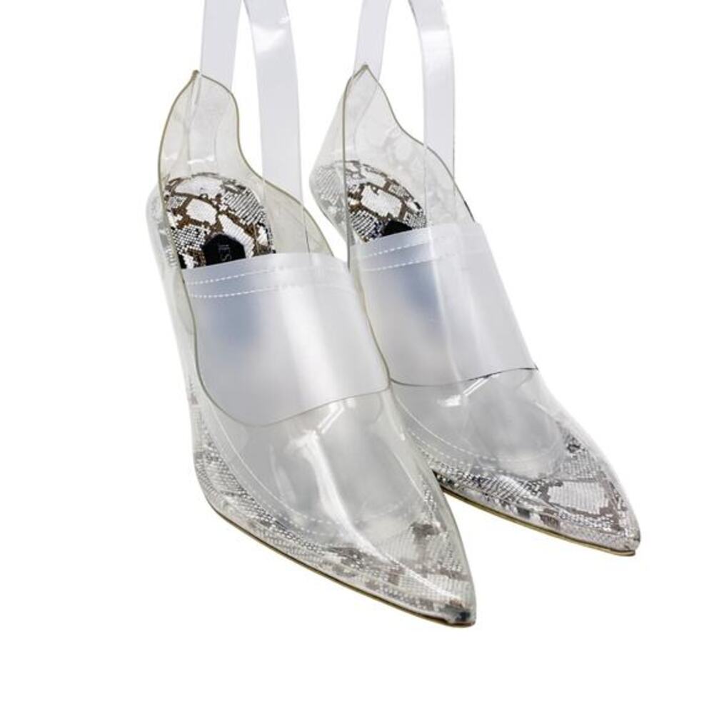 Jessica Rich Fancy Stiletto Clear Vinyl Pumps Snake Print Size US 11‎ EU 41